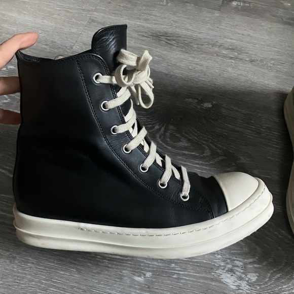 RICK OWENS rubber toecap high-top sneakers. Made in Italy 100% Calf leather - Picture 10 of 10